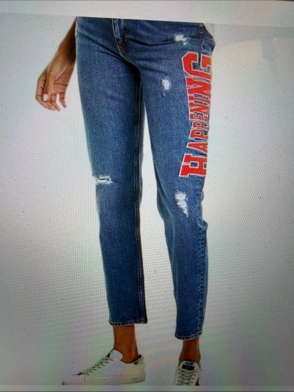 Sandro Paris sz 34 (US 2 or XS) HAPPENING embroidered jeans 100% Cotton